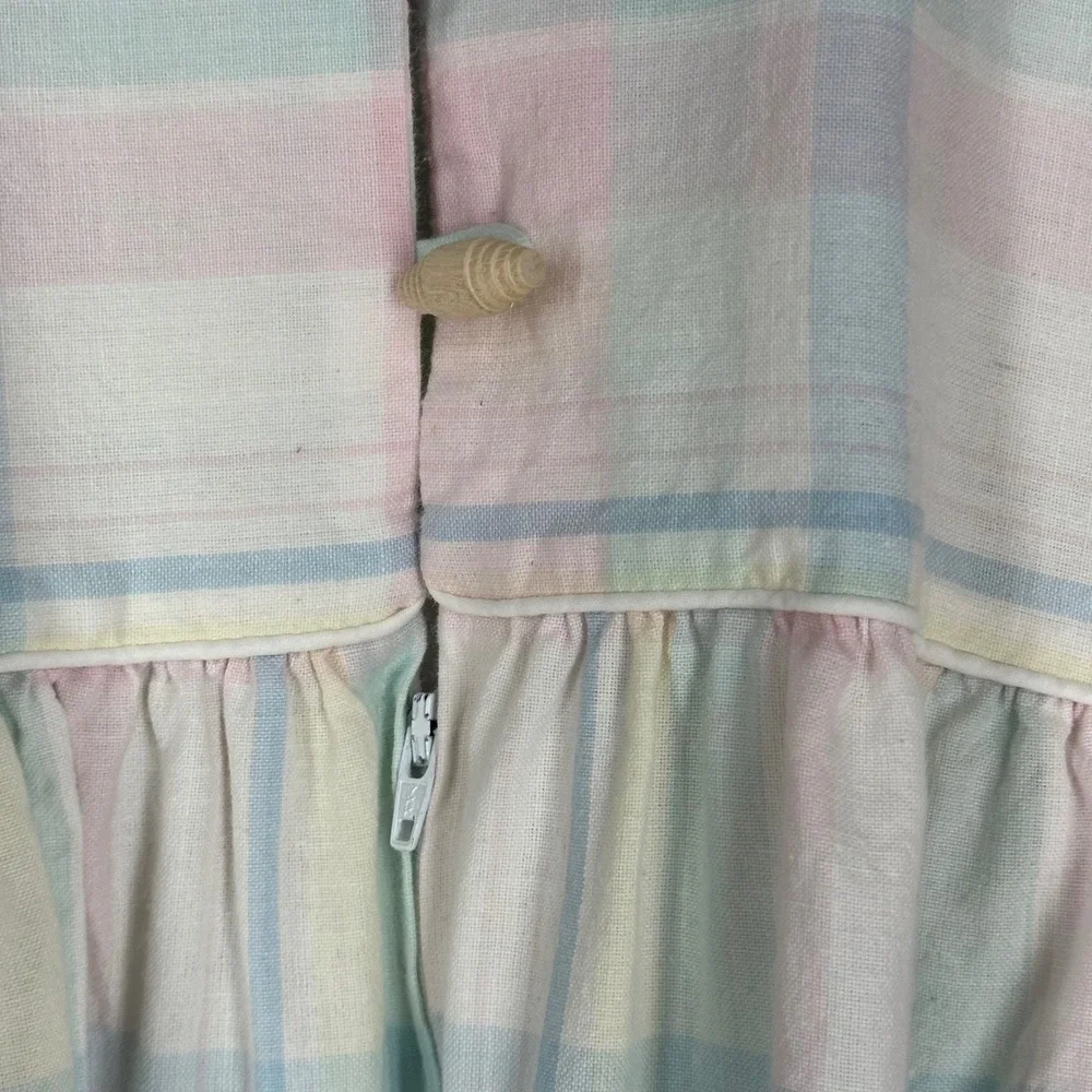 Miss Elaine At Home Pastel Plaid Cotton House Dress Lounger READ